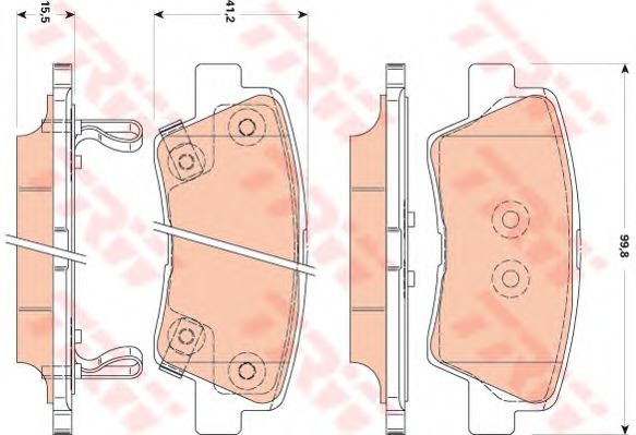 Купить запчасть TRW - GDB3494 Колодки задние HYUNDAI SOLARIS, I30 II, I40, TUCSON (JM), KIA SOUL, RIO III GDB3494