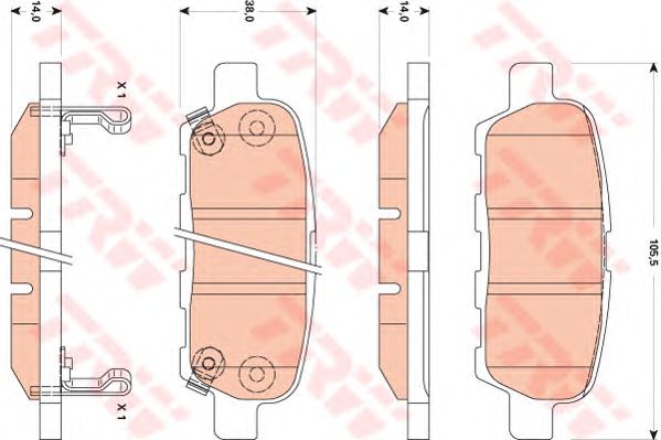 Купить запчасть TRW - GDB3507 Колодки задние NISSAN MURANO (Z50-51), TEANA II, TIIDA, QASHQAI, X-TRAIL T31 GDB3507