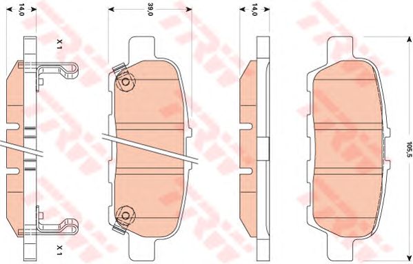 Купить запчасть TRW - GDB3508 Колодки задние NISSAN JUKE, TEANA II (J32) GDB3508