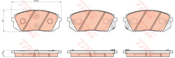 Купить запчасть TRW - GDB3530 Колодки передние HYUNDAI ix35 10/11-, KIA SPORTAGE (SL) 2/14- GDB3530