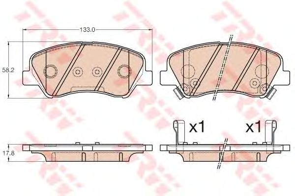 Купить запчасть TRW - GDB3548 Колодки передние HYUNDAI SOLARIS, KIA RIO III GDB3548