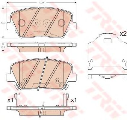 Купить запчасть TRW - GDB3549 Колодки передние SORENTO II, I30 II, ELANTRA (MD, UD) GDB3549