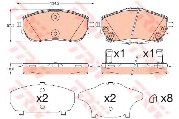 Купить запчасть TRW - GDB3598 Колодки передние TOYOTA COROLLA (E18) 6/13- GDB3598