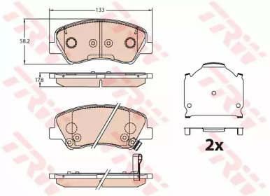 Купить запчасть TRW - GDB3630 Колодки тормозные дисковые  (с отверстиями для пружин) перед Hyundai Solaris 17-/ Creta 15-/ Kia Rio 17- 