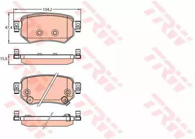 Купить запчасть TRW - GDB3632 Колодки задние MAZDA 6 WAGON (GJ) 2012- для электрон ручника GDB3632