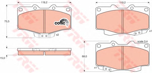 Купить запчасть TRW - GDB797 Колодки передние TOYOTA LAND CRUISER 70-90 GDB797