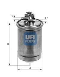 Купить запчасть UFI - 24.424.00 Фильтр топливный дизельный VW PASSAT 2.5TDI 00-05, AUDI A4/A6 2.5TDI 97-05 24.424.00