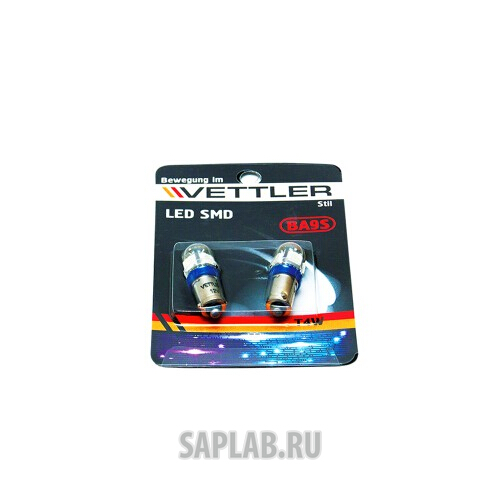 Купить запчасть VETTLER - BA9S1250505BLUE Лампа светодиодная 12 V BA9S-5 SMD голубая повторит.подсв фары (к-т 2шт) VETTLER