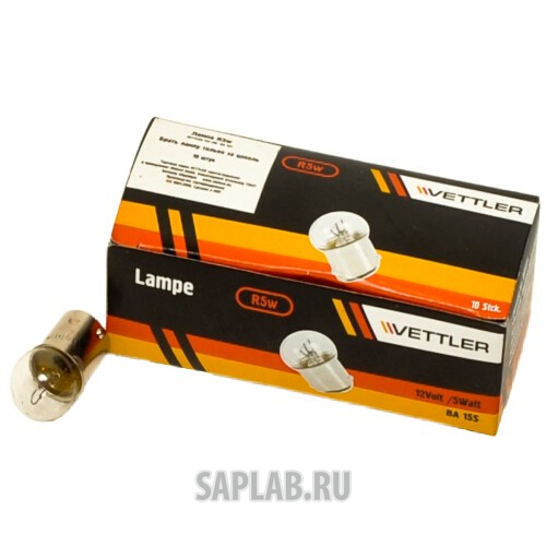 Купить запчасть VETTLER - G18512V5WBA15S Лампа 12 V 5 W стоп-сигнал, повторитель, габарит BA15S VETTLER