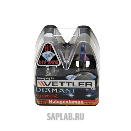 Купить запчасть VETTLER - H124V100WD Лампа галоген.H1 24 V 100 W Diamant (к-т) (P14.5s) VETTLER