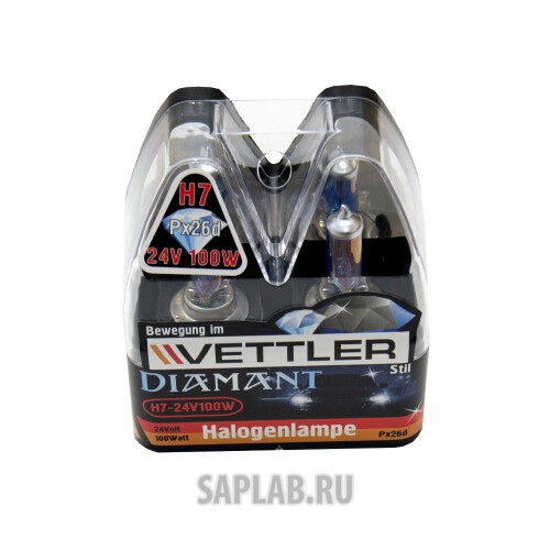 Купить запчасть VETTLER - H724V100WD Лампа галоген.H7 24 V 100 W Diamant (к-т) (Px26d) VETTLER