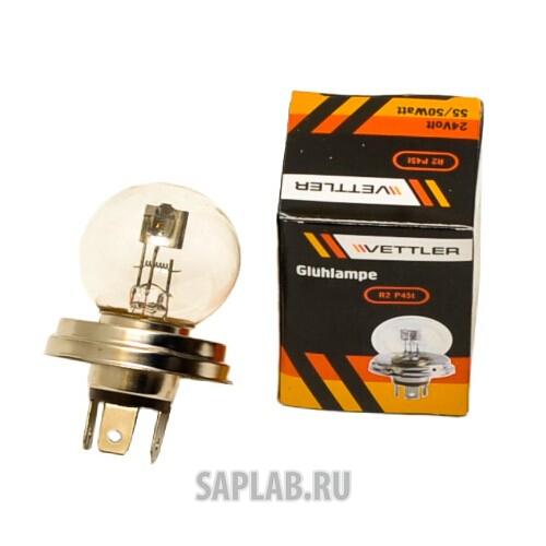 Купить запчасть VETTLER - R2G4024V5550WP45T Лампа 24 V 55/50 W фарная (R2 24V 55/50W P45t) VETTLER