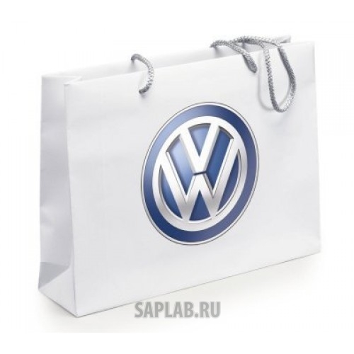 Купить запчасть VOLKSWAGEN - 000087317C Бумажный подарочный пакет с ручками Volkswagen Logo Paper Bag White, артикул 000087317C