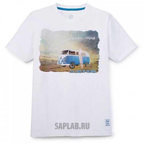 Купить запчасть VOLKSWAGEN - 111084200A084 Мужская футболка Volkswagen T1 Bulli Summer Edition, White