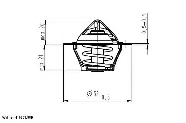 Купить запчасть WAHLER - 410808.88D Термостат 410808.88D