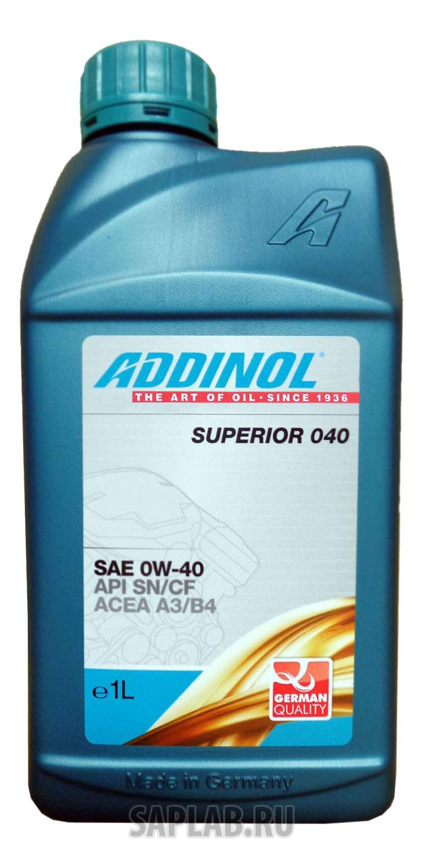 Купить запчасть ADDINOL - 4014766072689 Моторное масло Addinol Superior 040 0W-40 1л