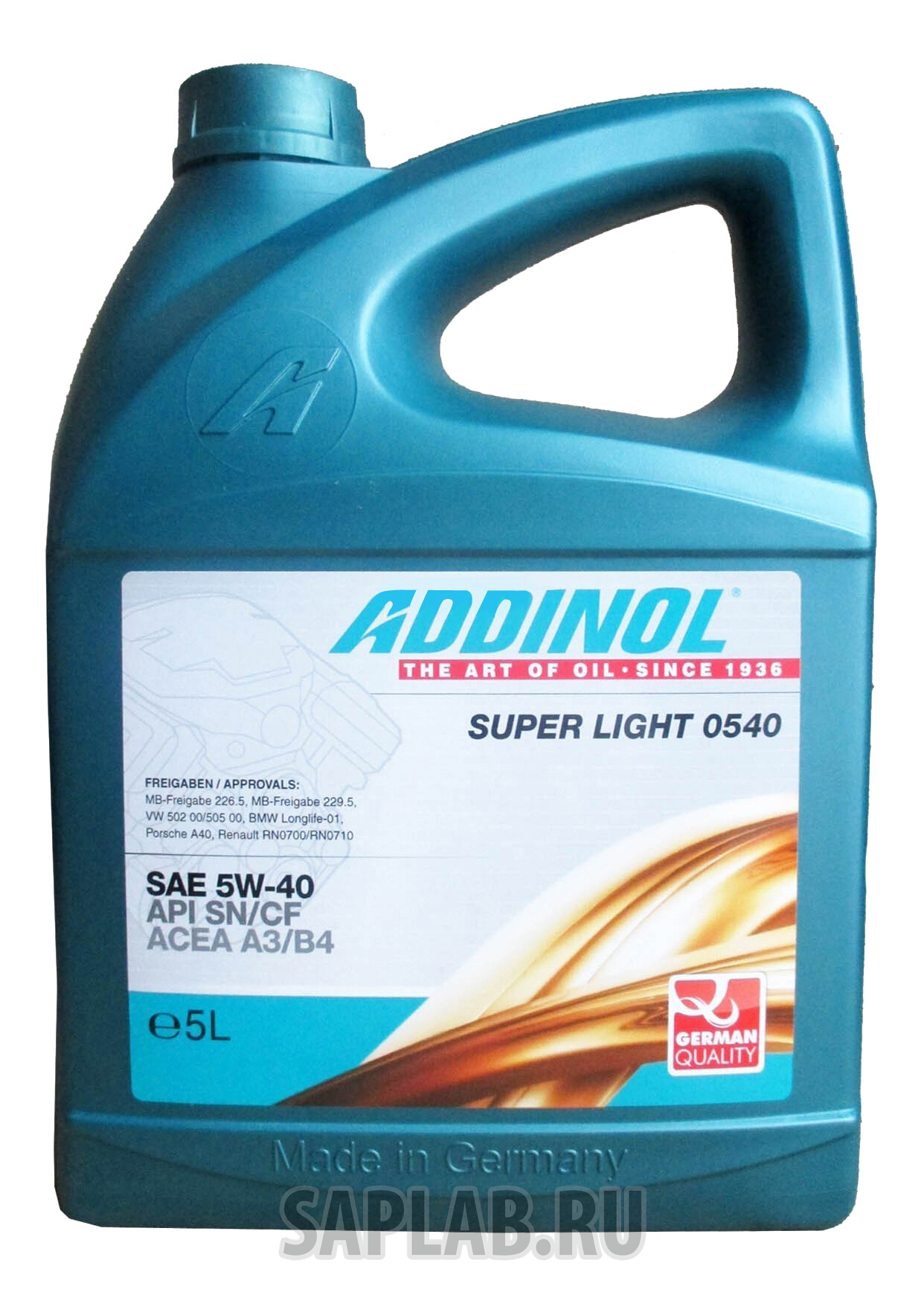 Купить запчасть ADDINOL - 4014766241313 Моторное масло Addinol Super Light 0540 5W-40 5л