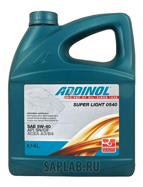 Купить запчасть ADDINOL - 4014766251022 Моторное масло Addinol Super Light 0540 5W-40 4л