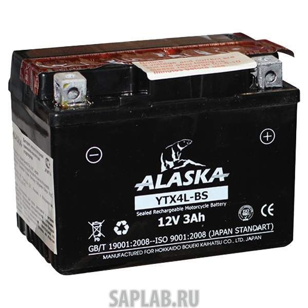 Купить запчасть  ALASKA - YTX4LBS Аккумулятор автомобильный  ALASKA Moto YTX4L-BS 3 Ач