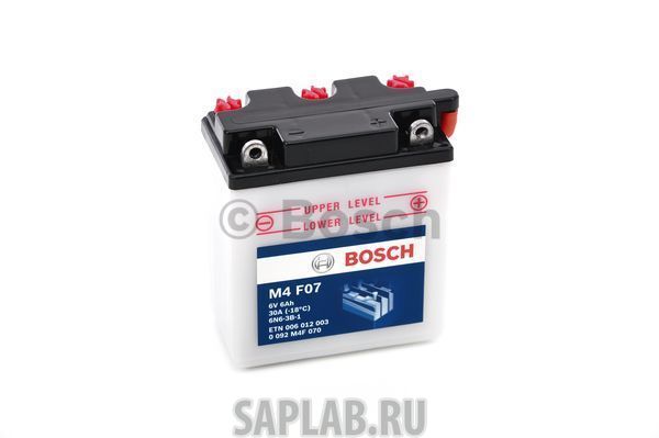 Купить запчасть  BOSCH - 0092M4F070 Аккумулятор автомобильный BOSCH 0 092 M4F 070 6 Ач