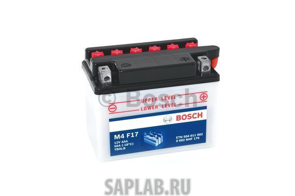 Купить запчасть  BOSCH - 0092M4F170 Аккумулятор автомобильный BOSCH 0 092 M4F 170 4 Ач