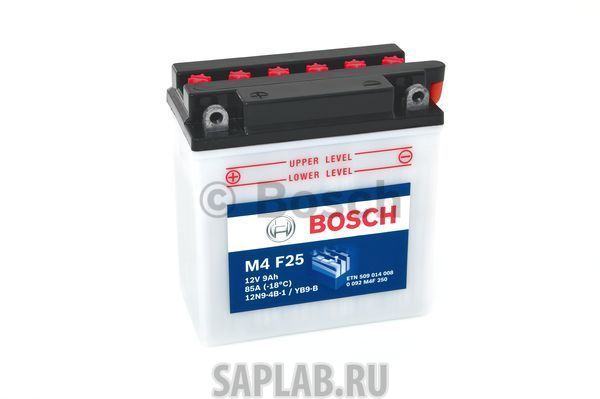 Купить запчасть  BOSCH - 0092M4F250 Аккумулятор автомобильный BOSCH 0 092 M4F 250 9 Ач