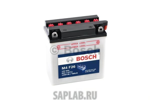 Купить запчасть  BOSCH - 0092M4F260 Аккумулятор автомобильный BOSCH 0 092 M4F 260 9 Ач