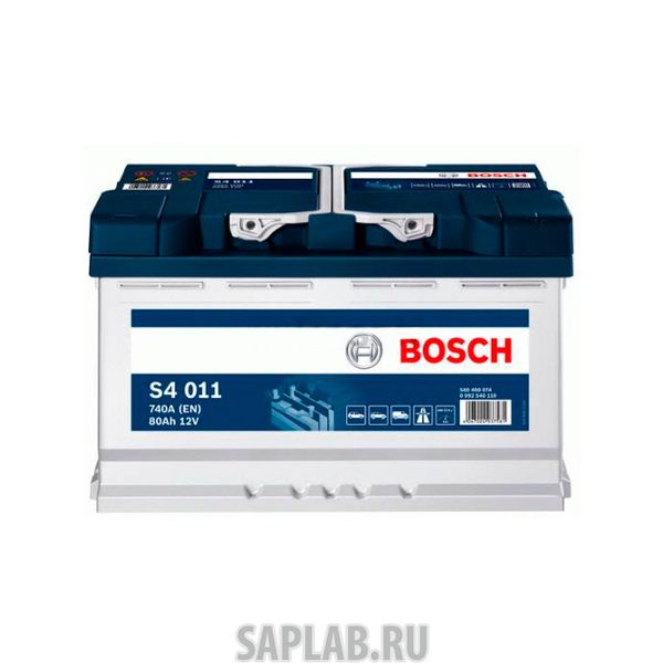 Купить запчасть  BOSCH - 0092S40110 Аккумулятор BOSCH 0092S40110 s4 12v 80ah 740a 315х175х190 полярность 0 клеммы 1 крепл b13