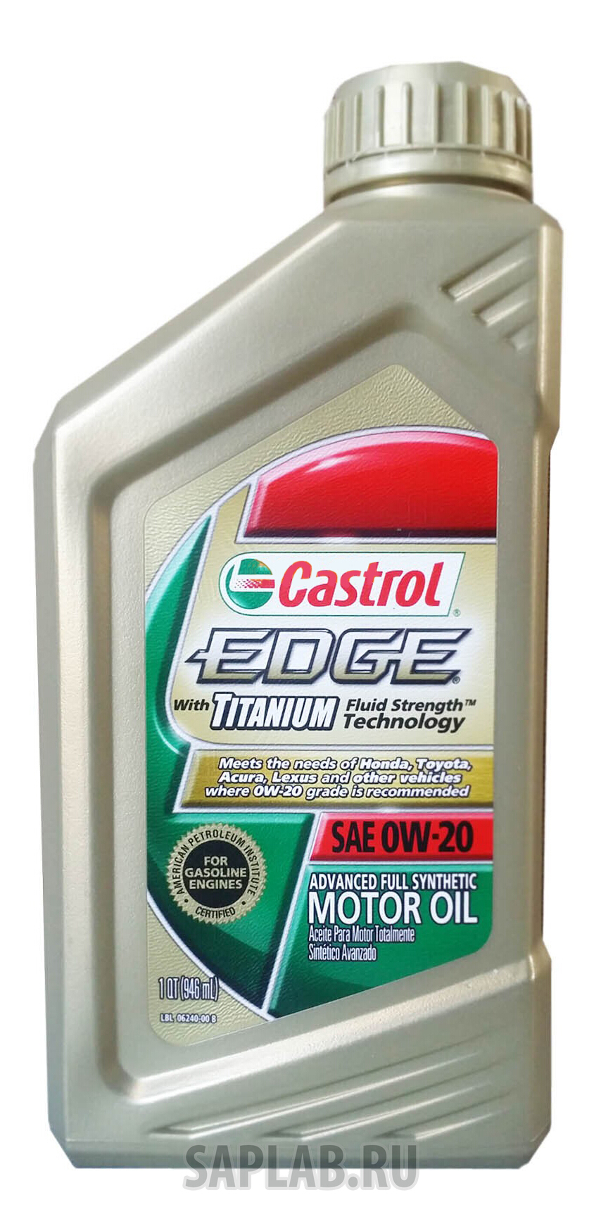 Купить запчасть CASTROL - 79191262405 Моторное масло Castrol Edge With Titanium Fluid Strength Technology 0W-20 0,946л