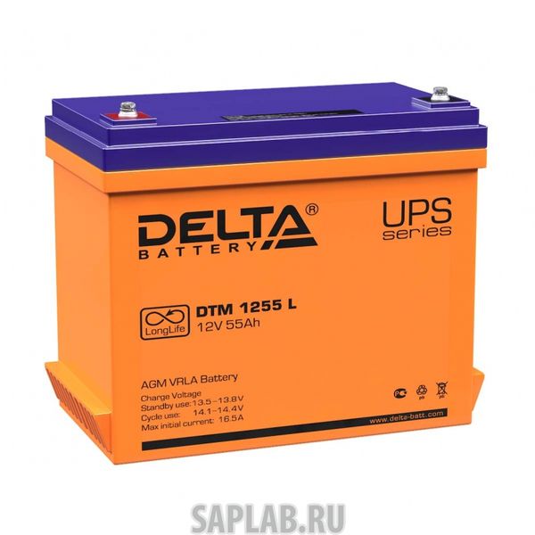 Купить запчасть  DELTA - DTM1255L Аккумулятор Delta DTM 1255 L 12В 55Ач 239x132x210 мм Прямая (+-)