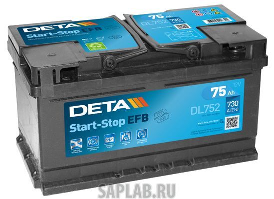 Купить запчасть  DETA - DL752 Аккумулятор автомобильный DETA DL752 65 Ач