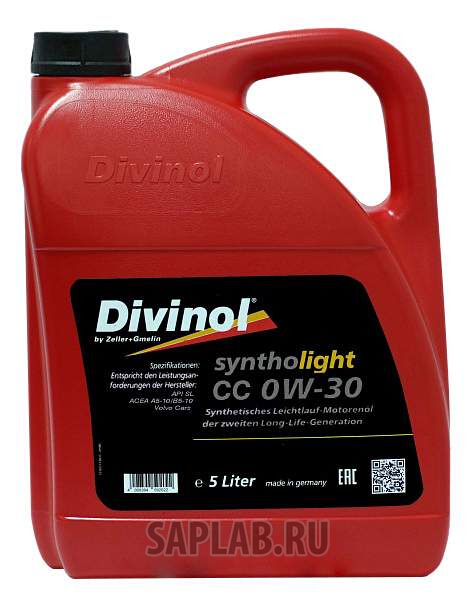 Купить запчасть DIVINOL - 49500K007 Моторное масло Divinol Syntholight CC 0W-30 5л