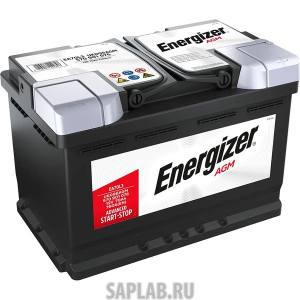 Купить запчасть  ENERGIZER - 570901076 Аккумулятор легковой "ENERGIZER" AGM 70Ач о/п 570 901 076 L3 570 901 076