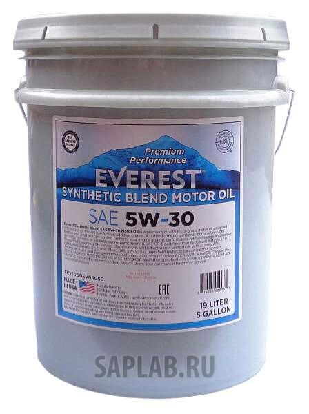 Купить запчасть EVEREST - FP53000EV19LSB Моторное масло Everest Synthetic Blend 5W-30 19л