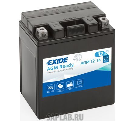 Купить запчасть  EXIDE - AGM1214 Аккумулятор автомобильный EXIDE AGM12-14 12 Ач