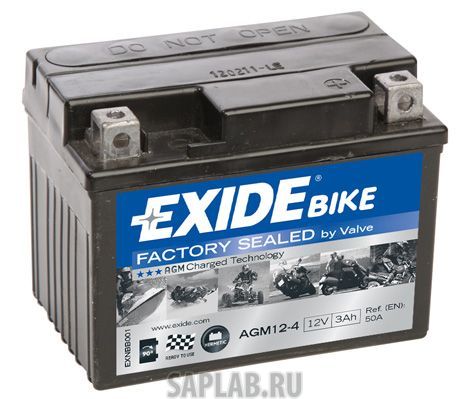 Купить запчасть  EXIDE - AGM124 Аккумулятор автомобильный EXIDE AGM12-4 3 Ач