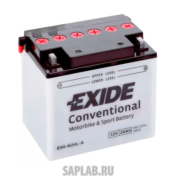 Купить запчасть  EXIDE - E60N24LA Аккумулятор Мото 12в 28ач 280а 184х124х169 Мм EXIDE