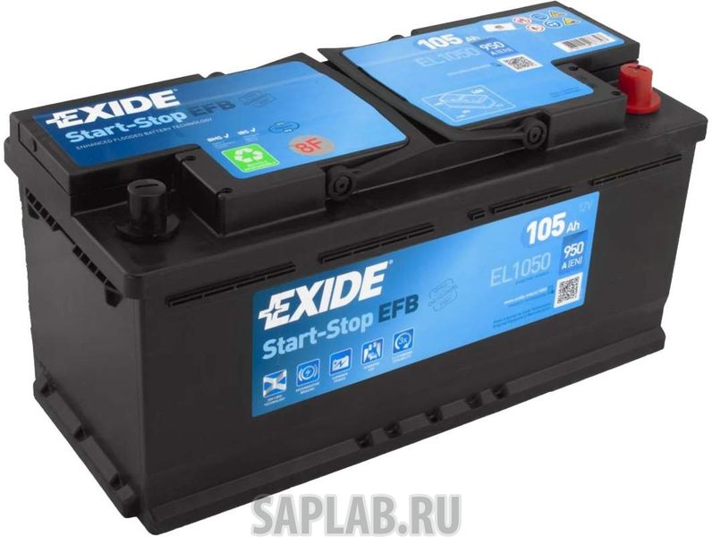 Купить запчасть  EXIDE - EL1050 Акб Micro-Hybrid Start-Stop Efb 105АЧ (El1050) (-/+) 12v 950 A En 392x175x190 EXIDE EL1050