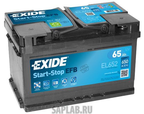 Купить запчасть  EXIDE - EL652 Аккумулятор автомобильный EXIDE Start-Stop Efb EL652 12v 65ah 650a B13