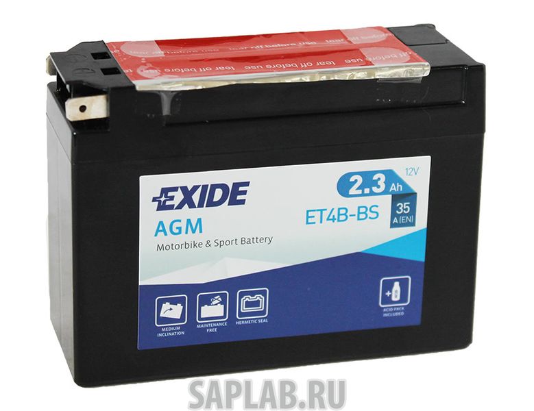 Купить запчасть  EXIDE - ET4BBS Аккумулятор автомобильный EXIDE ET4B-BS 2 Ач