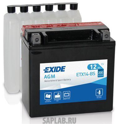 Купить запчасть  EXIDE - ETX14BS Аккумулятор автомобильныйEXIDE ETX14-BS 12 Ач