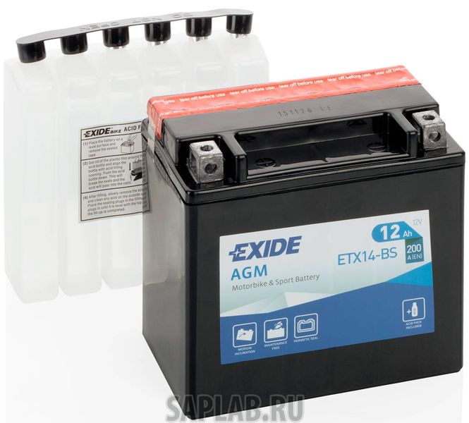 Купить запчасть  EXIDE - ETX16BS Аккумулятор автомобильный EXIDE ETX16-BS 14 Ач