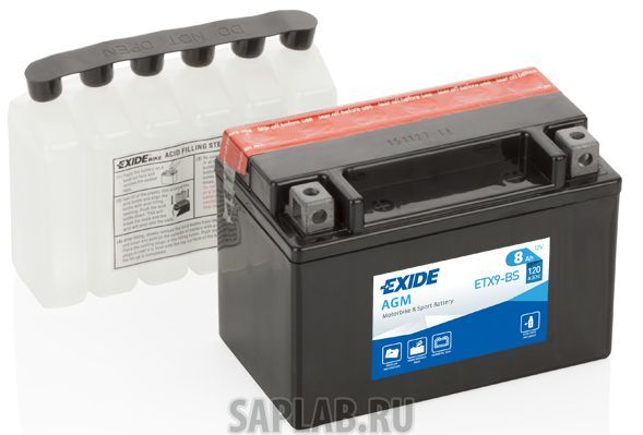 Купить запчасть  EXIDE - ETX9BS Аккумулятор автомобильный EXIDE ETX9-BS 8 Ач