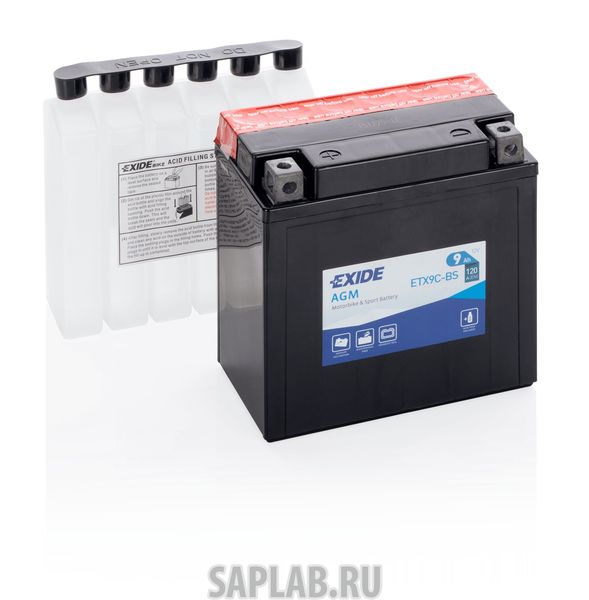 Купить запчасть  EXIDE - ETX9CBS Аккумулятор Moto Agm 9ah 120a 135x75x139 Полярность Etn 1 Токовыводы M04 EXIDE арт. ETX9C-