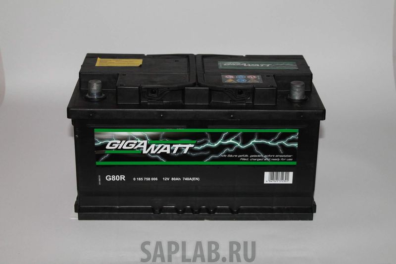 Купить запчасть  GIGAWATT - 185758006 Аккумулятор Gigawatt 12B 80Ah 740A оп 315х175х175 GIGAWATT арт. 0185758006