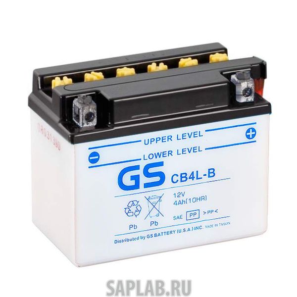 Купить запчасть  GS_YUASA - CB4LB Аккумулятор GS Yuasa CB4L-B 12В 4Ач 45CCA 121x71x94 мм Обратная (-+)