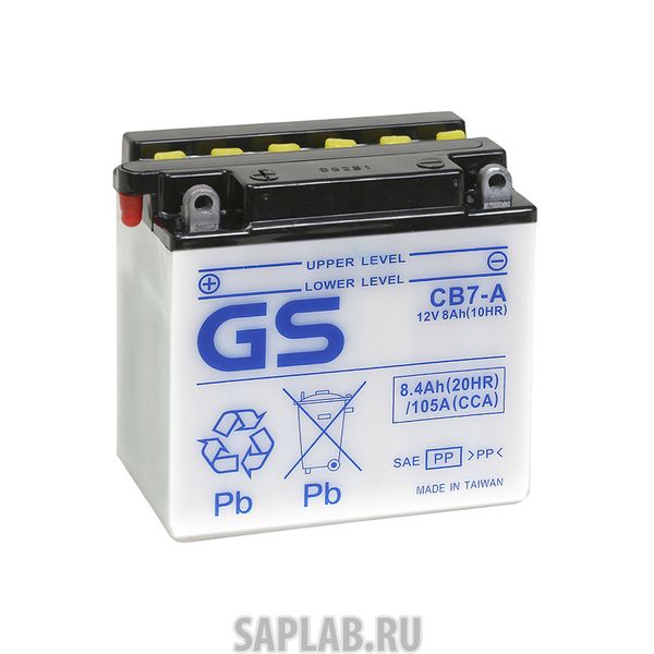 Купить запчасть  GS_YUASA - CB7A Аккумулятор GS Yuasa CB7-A 12В 8Ач 105CCA 136x76x136 мм Прямая (+-)