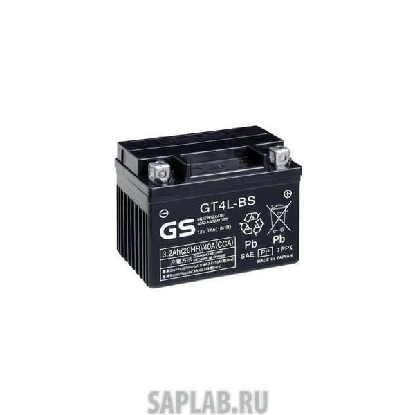 Купить запчасть  GS_YUASA - GT4LBS Аккумулятор GS Yuasa GT4L-BS 12В 3Ач 40CCA 114x71x87 мм Обратная (-+)