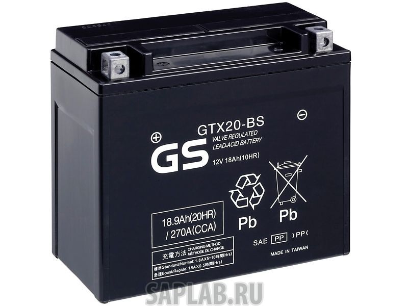 Купить запчасть  GS_YUASA - GTX20BS Аккумулятор GS Yuasa GTX20-BS 12В 18Ач 270CCA 177x89x157 мм Прямая (+-)