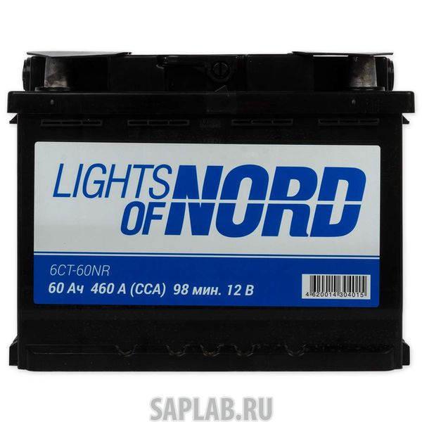 Купить запчасть  LIGHTS_OF_NORD - 6CN60NR Аккумулятор Lights Of Nord 60 А/Ч Обратная En460 А 242x175x190 6cn-60nr LIGHTS OF NORD арт